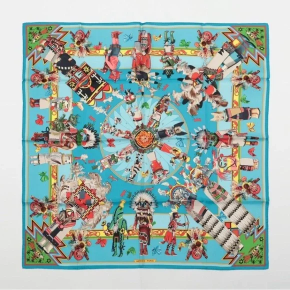 🚫DO NOT BUY🚫 ISO … HERMES Silk Scarf “Kachina” by Kermit Oliver - Picture 2 of 2